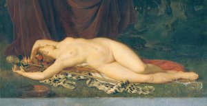 Bacchante Sleeping by Eugen Felix Oil Painting