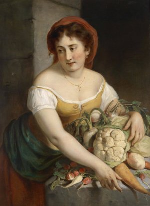 Die Marktfrau by Eugen Felix Oil Painting