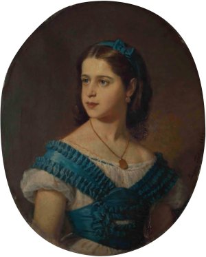 Portrait de madame Leon Fould, nee Ephrussi by Eugen Felix Oil Painting