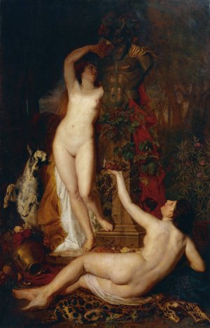 Two Bacchants by Eugen Felix Oil Painting