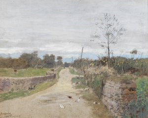 A Country Road by Eugen Jettel Oil Painting