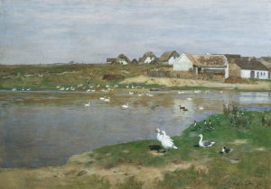 Der Ganseteich in Kotting-Neusiedl by Eugen Jettel Oil Painting