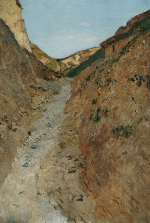 Der Weg im Steinbruch by Eugen Jettel Oil Painting
