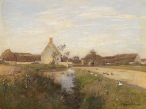 Eingang zum Dorf Cayeux by Eugen Jettel Oil Painting
