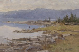 Gebirgige Seelandschaft by Eugen Jettel Oil Painting