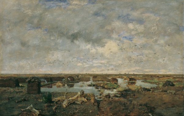 Grose Moorlandschaft  by Eugen Jettel - Hand-Painted Oil Painting Reproduction