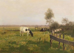 Kuhe auf der Weide by Eugen Jettel Oil Painting