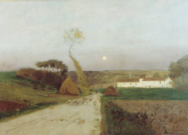 Moonrise  by Eugen Jettel - Hand-Painted Oil Painting Reproduction