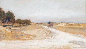 Route blanche a la moliere du Sable by Eugen Jettel Oil Painting