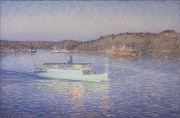 The White Boat  by Eugen - Hand-Painted Oil Painting Reproduction