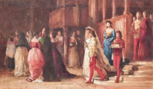 A Celebration in the Palazzo by Eugen Von Blaas Oil Painting