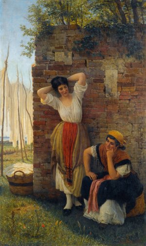 A Moment Of Rest by Eugen Von Blaas Oil Painting