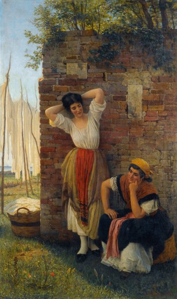 Main Product Photo of A Moment Of Rest  Painting by Eugen Von Blaas