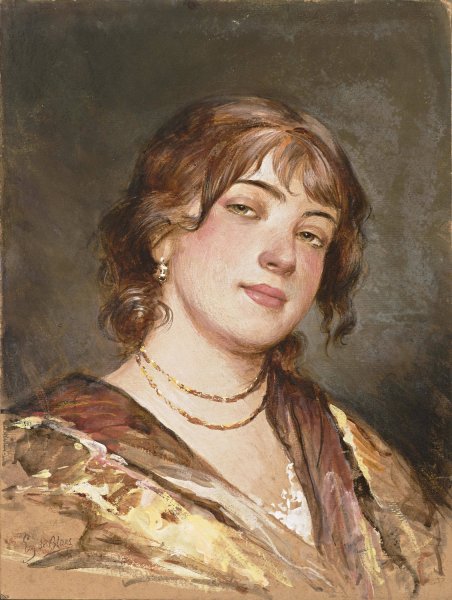 Main Product Photo of Bildnis einer jungen Italienerin Painting by Eugen Von Blaas