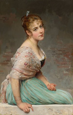 Contemplation by Eugen Von Blaas Oil Painting