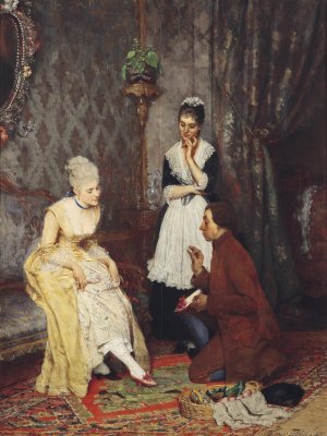 Der perfekte Schuh by Eugen Von Blaas Oil Painting