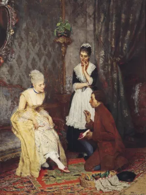 Der perfekte Schuh by Eugen Von Blaas Oil Painting