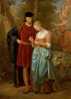 Faust and Marguerite In The Garden by Eugen Von Blaas Oil Painting