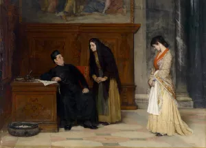 In the Sacristy Oil painting by Eugen Von Blaas