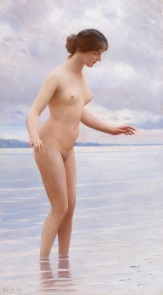 In the Water by Eugen Von Blaas - Hand-Painted Oil Painting Reproduction