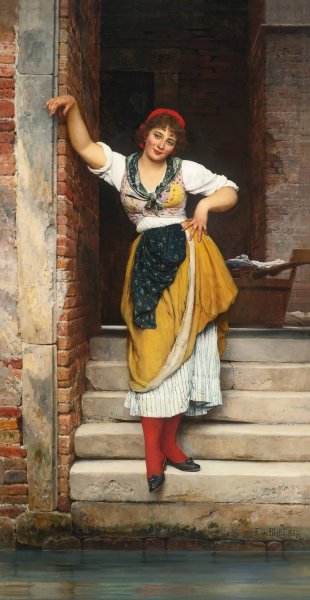 Ninetta  by Eugen Von Blaas - Hand-Painted Oil Painting Reproduction