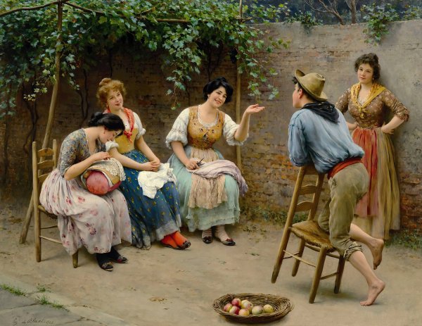 Main Product Photo of Plauderei  Painting by Eugen Von Blaas