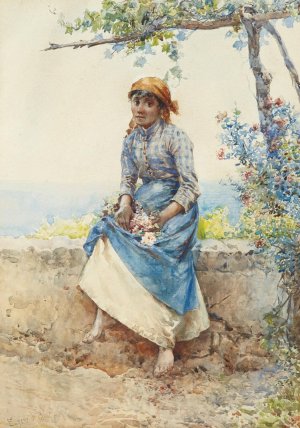 Popolana by Eugen Von Blaas Oil Painting