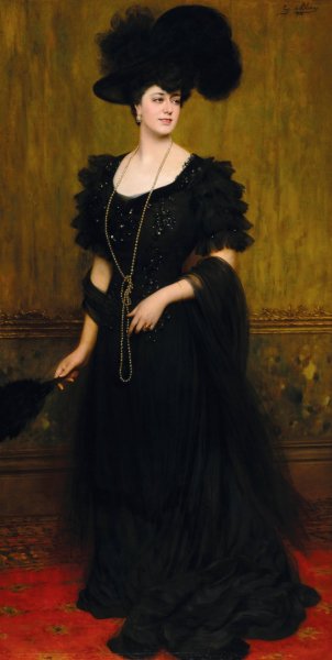 Portrait of Madame Lebreton by Eugen Von Blaas - Hand-Painted Oil Painting Reproduction