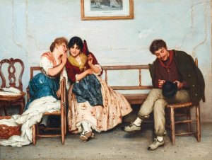 Secrets by Eugen Von Blaas Oil Painting