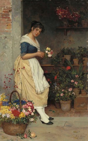 The Fairest Rose by Eugen Von Blaas Oil Painting