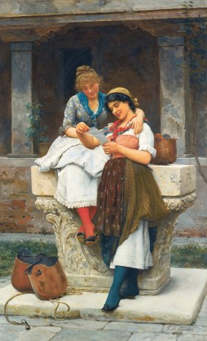 The Love Letter by Eugen Von Blaas Oil Painting