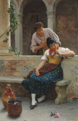 The Proposal by Eugen Von Blaas Oil Painting
