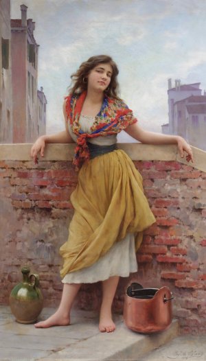 The Watercarrier by Eugen Von Blaas Oil Painting