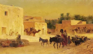 Leaving the Market by Eugene-Alexis Girardet - Oil Painting Reproduction