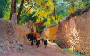 On the Way to Market by Eugene-Alexis Girardet Oil Painting
