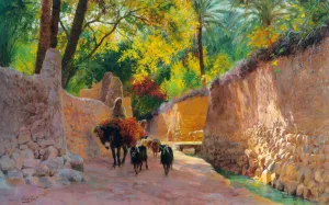 On the Way to Market Oil painting by Eugene-Alexis Girardet