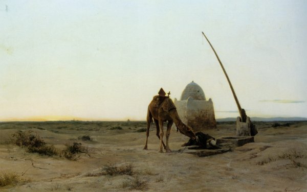 Main Product Photo of Pres du Puits Painting by Eugene-Alexis Girardet