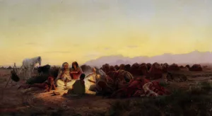 The Encampment painting by Eugene-Alexis Girardet