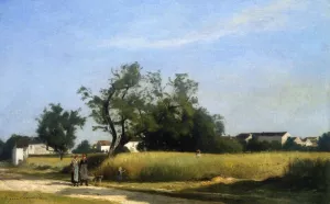 A Walk in the Countryside by Eugene-Antoine-Samuel Lavielle - Oil Painting Reproduction