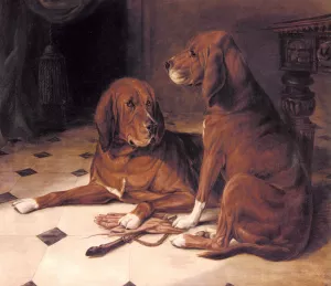 Two Hounds in a Great Hall by Eugene Appert - Oil Painting Reproduction