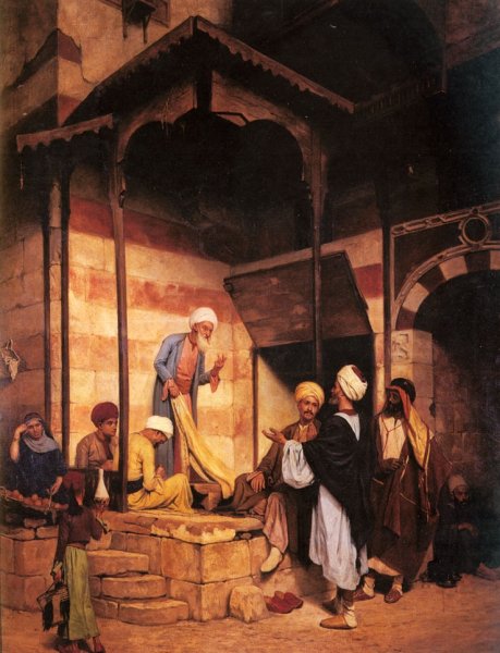 Main Product Photo of La Rue Du Mousky Au Caire Painting by Eugene Baugnies