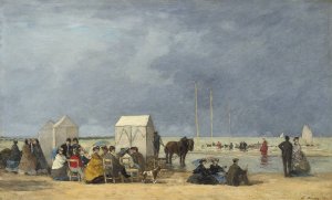 Bathing Time at Deauville by Eugene Boudin Oil Painting