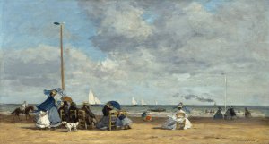 Beach at Trouville by Eugene Boudin Oil Painting