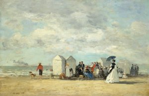 Beach Scene by Eugene Boudin Oil Painting