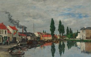 Bruxelles, Le Canal De Louvain by Eugene Boudin Oil Painting