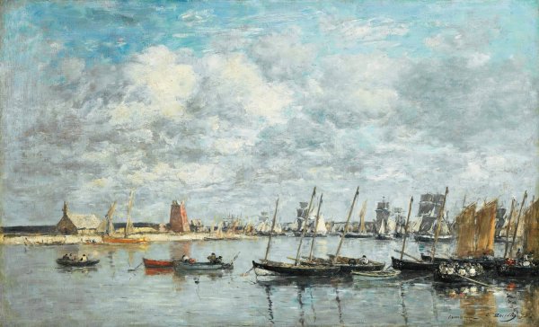 Camaret, Le Port  by Eugene Boudin - Hand-Painted Oil Painting Reproduction
