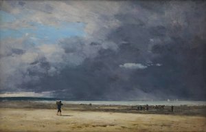Deauville, maree basse by Eugene Boudin Oil Painting