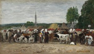 Fair in Brittany by Eugene Boudin Oil Painting