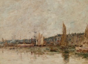 Honfleur, Le Port, Le Matin by Eugene Boudin Oil Painting