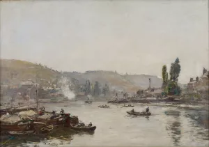 La Seine a Rouen by Eugene Boudin Oil Painting